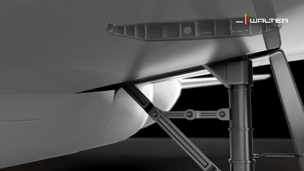 The landing gear mounts in modern aircraft are typical titanium structural components with large numbers of pockets.